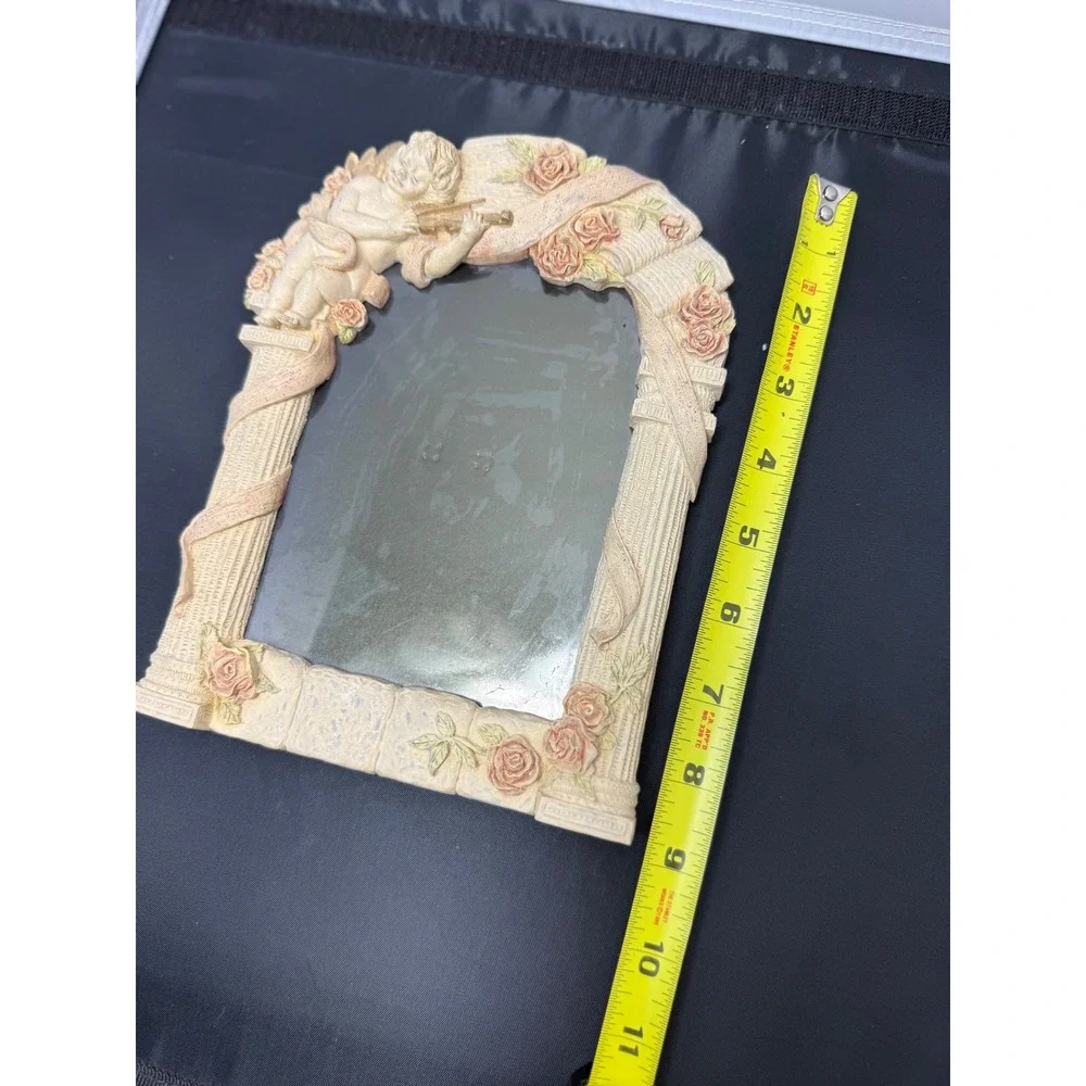 Hand‎ Painted Cherub Picture Frame Angel Violin renaissance decor holds 6 x 4.5